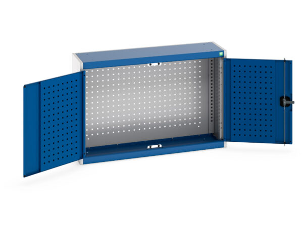 Heavy Duty Pegboard Cupboard - Cubio Cupboard with Perfo Backpanel. WxDxH: 1050X325X700mm Ral 7035/5010 _SKU-40031053.11V