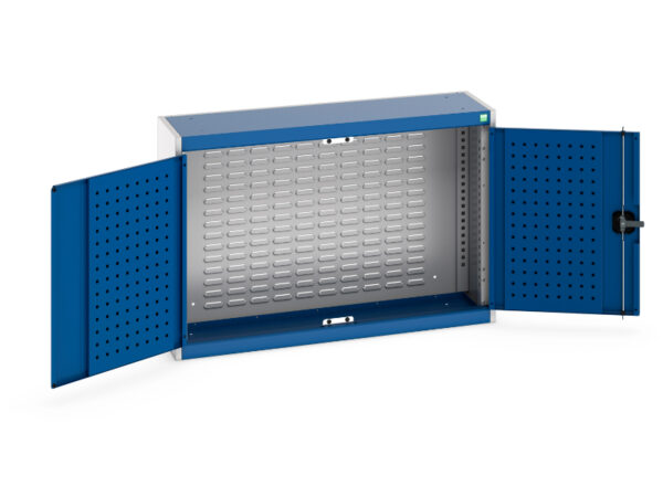 Cubio Cupboard with Louvre Backpanel. WxDxH: 1050X325X700mm Ral 7035/5010 _SKU-40031056.11V
