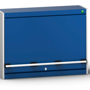 Cubio Wall Cupboard with Lift Up Door with Louvre Backpanel. WxDxH: 800X325X600mm Ral 7035/5010 _SKU-40031071.11V