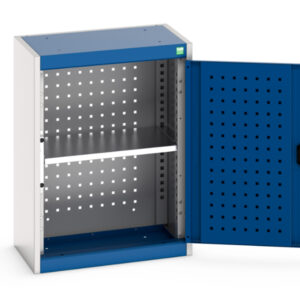 Cubio Cupboard with Perfo Backpanel And 1X Shelf. WxDxH: 525X325X700mm Ral 7035/5010 _SKU-40031077.11V