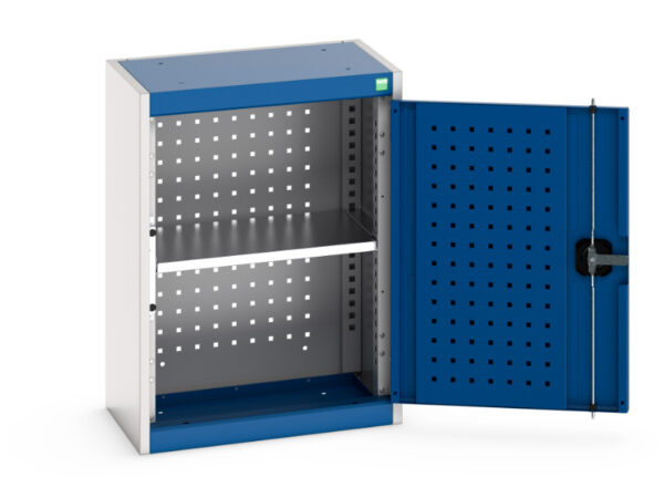 Cubio Cupboard with Perfo Backpanel And 1X Shelf. WxDxH: 525X325X700mm Ral 7035/5010 _SKU-40031077.11V