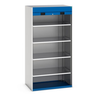 Bott Heavy Duty Cupboard with Roller Door - 4X Shelves. WxDxH: 1050X650X2000mm Ral 7035/5010 _SKU-40201011.11V