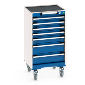 Bott Cubio Mobile Cabinet with 7 Drawers - Top Tray / Mat. WxDxH: 525X525X985mm Ral 7035/5010 _SKU-40402021.11V