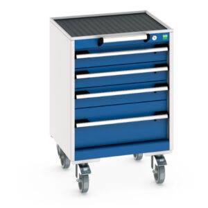 Cubio Mobile Cabinet with 4 Drawers - Top Tray And Mat. WxDxH: 525X525X785mm Ral 7035/5010 _SKU-40402109.11V