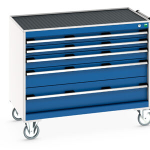 Bott Mobile Tool Chest - Cubio Mobile Cabinet with 5 Drawers And Top Tray / Mat. WxDxH: 1050X650X885mm Ral 7035/5010 _SKU-40402130.11V