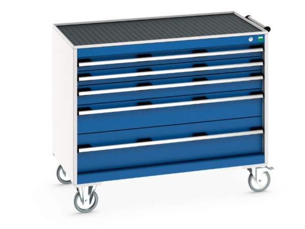 Bott Mobile Tool Chest - Cubio Mobile Cabinet with 5 Drawers And Top Tray / Mat. WxDxH: 1050X650X885mm Ral 7035/5010 _SKU-40402130.11V