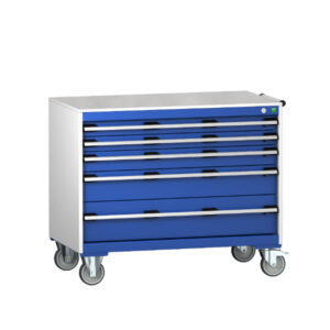 Bott Drawer Cabinets Mobile - Cubio Mobile Cabinet with 5 Drawers And Lino Worktop. WxDxH: 1050X650X890mm Ral 7035/5010 _SKU-40402164.11V