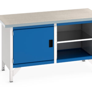 Cupboard Workbench - Cubio Storage Bench (Lino) Full Cupboard / Mid Shelf. WxDxH: 1500X750X840mm Ral 7035/5010 _SKU-41002021.11V