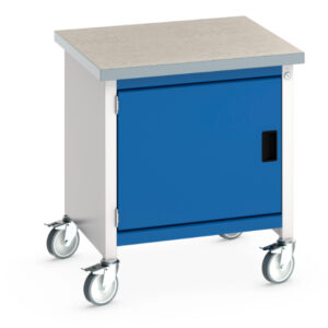 Mobile Workstation with Storage - Cubio Mobile Storage Bench (Lino) Full Cupboard. WxDxH: 750X750X840mm Ral 7035/5010 _SKU-41002087.11V