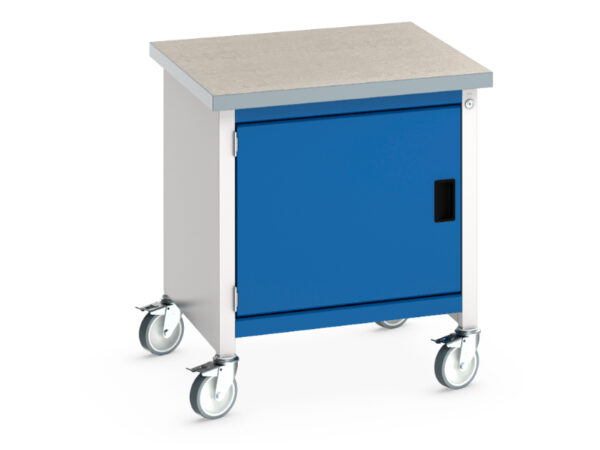 Mobile Workstation with Storage - Cubio Mobile Storage Bench (Lino) Full Cupboard. WxDxH: 750X750X840mm Ral 7035/5010 _SKU-41002087.11V