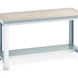 Cubio Framework Bench (Lino) with Half Depth Shelf - WxDxH: 1500X750X840mm Ral 7035 _SKU-41003087.16V