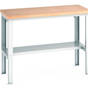 Bott Cubio Workbench - Cubio Framework Bench Adj Height (Mpx) with Half Depth Shelf. WxDxH: 1500X750X740-1140mm Ral 7035 _SKU-41003121.16V