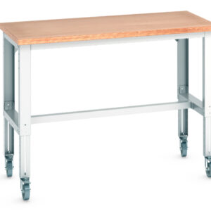 Bott Adjustable Height Workbench On Wheels - Cubio Mobile Bench Adj Height (Mpx) . WxDxH: 1500X750X840-1140mm Ral 7035 _SKU-41003283.16V