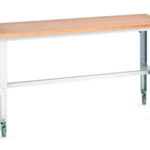 Metal Workstation On Wheels - Cubio Mobile Bench Adj Height (Mpx) . WxDxH: 2000X750X840-1140mm Ral 7035 _SKU-41003292.16V