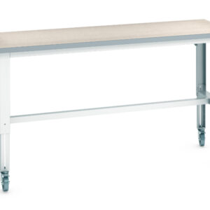 Portable Metal Heavy Duty Workstation - Cubio Mobile Bench Adj Height (Lino) . WxDxH: 2000X750X840-1140mm Ral 7035 _SKU-41003294.16V