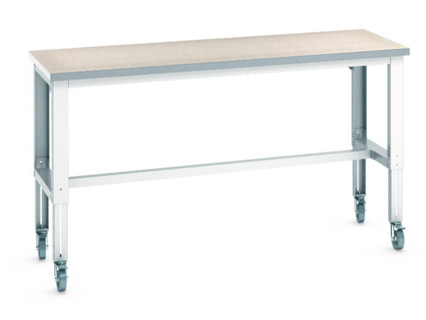 Portable Metal Heavy Duty Workstation - Cubio Mobile Bench Adj Height (Lino) . WxDxH: 2000X750X840-1140mm Ral 7035 _SKU-41003294.16V