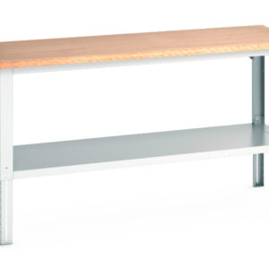 Bott Cubio Adjustable Workbench - with Full Depth Shelf. WxDxH: 2000X750X740-1140mm Ral 7035 _SKU-41003509.16V