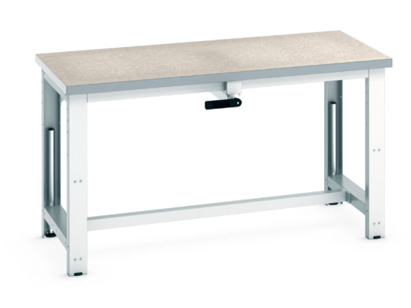 Bott Lino Worktop Workbench - Cubio Stepless Adjustable Height Bench Manual, with Lino Worktop. WxDxH: 1500X750X840-1140mm Ral 7035 _SKU-41003575.16