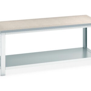 Cubio Framework Bench (Lino) with Full Base Shelf. WxDxH: 2000X900X840mm Ral 7035 _SKU-41004136.16V