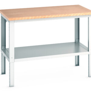 Cubio Framework Bench Adj Height (Mpx) with Full Base Shelf. WxDxH: 1500X900X740-1140mm Ral 7035 _SKU-41004137.16V