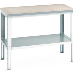 Cubio Framework Bench Adj Height (Lino) with Full Base Shelf. WxDxH: 1500X900X740-1140mm Ral 7035 _SKU-41004138.16V