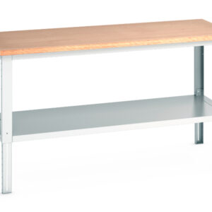 Cubio Framework Bench Adj Height (Mpx) with Full Base Shelf. WxDxH: 2000X900X740-1140mm Ral 7035 _SKU-41004139.16V