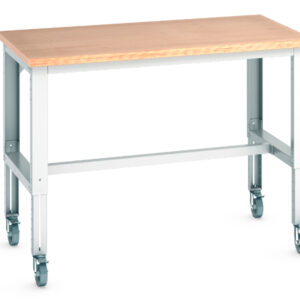 Mobile Workbench with Adjustable Legs - Cubio Mobile Bench Adj Height (Mpx) . WxDxH: 1500X900X840-1140mm Ral 7035 _SKU-41004141.16V