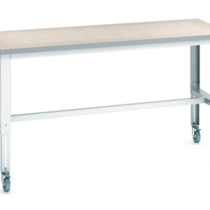 2M Mobile Workbench - Cubio Mobile Bench Adj Height (Lino) . WxDxH: 2000X900X840-1140mm Ral 7035 _SKU-41004144.16V