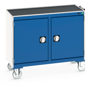 Metal Cabinet On Wheels - Cubio Mobile Cabinet 50/50 (Top Tray) Cupboard / Cupboard. WxDxH: 1050X525X885mm Ral 7035/5010 _SKU-41006003.11V