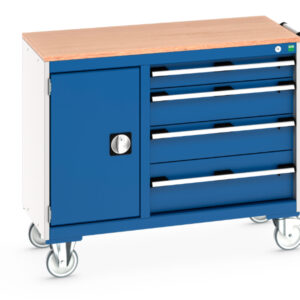 Mobile Metal Cabinet - Cubio Mobile Cabinet 40/60 (Mpx) Cupboard / 4 Drawer. WxDxH: 1050X525X890mm Ral 7035/5010 _SKU-41006010.11V