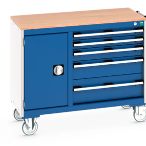 Mobile Storage Cupboard - Cubio Mobile Cabinet 40/60 (Mpx) Cupboard / 5 Drawer. WxDxH: 1050X525X890mm Ral 7035/5010 _SKU-41006013.11V