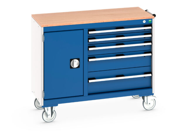 Mobile Storage Cupboard - Cubio Mobile Cabinet 40/60 (Mpx) Cupboard / 5 Drawer. WxDxH: 1050X525X890mm Ral 7035/5010 _SKU-41006013.11V