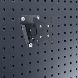Perfo Monitor Holder Bracket with Vesa 75/100 Fixing Pattern. WxDxH: 128X72X172mm Aluminium / Plastic / Ral 7016 _SKU-41011163