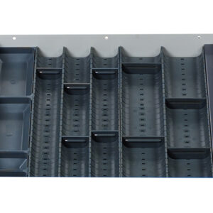 Cubio Trough Block Divider Kit 15 Compartment for Cabinet - WxDxH: 525X525X28mm Plastic Ral 7011 _SKU-43020004