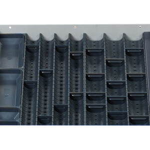 Bott Cabinet Drawer Dividers - Cubio Trough Block Divider Kit 21 Compartment for Cabinet - WxDxH: 525X525X28mm Plastic Ral 7011 _SKU-43020005