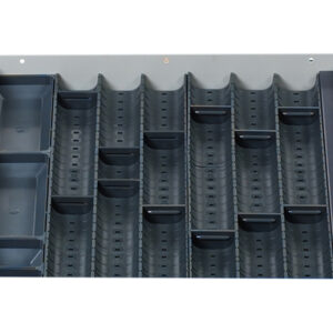 Cubio Trough Block Divider - Kit 18 Compartment for Cabinet - WxDxH: 525X525X28mm Plastic Ral 7011 _SKU-43020006