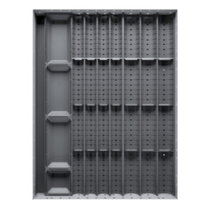 Cubio Trough Block Divider Kit 28 Compartment for Cabinet - WxDxH: 525X650X28mm Plastic Ral 7011 _SKU-43020020
