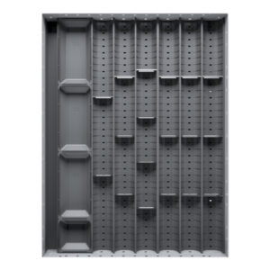 Cubio Trough Block Divider Kit 24 Compartment for Cabinet - WxDxH: 525X650X28mm Plastic Ral 7011 _SKU-43020021