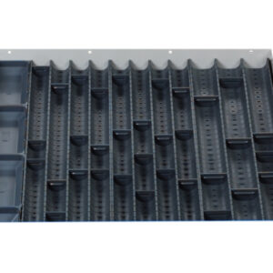Cubio Trough Block Divider Kit 44 Compartment for Cabinet - WxDxH: 650X650X28mm Plastic Ral 7011 _SKU-43020024