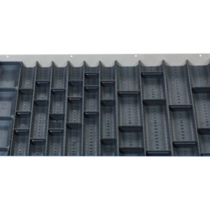 Cubio Trough Block Divider Kit 40 Compartment for Cabinet - WxDxH: 800X650X28mm Plastic Ral 7011 _SKU-43020026