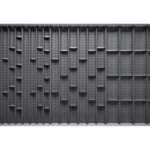 Cubio Trough Block Divider Kit 52 Compartment for Cabinet - WxDxH: 1050X650X28mm Plastic Ral 7011 _SKU-43020028