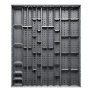 Cubio Trough Block Divider Kit 46 Compartment for Cabinet - WxDxH: 650X750X28mm Plastic Ral 7011 _SKU-43020037