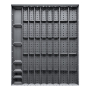 Cubio Trough Block Divider Kit 41 Compartment for Cabinet - WxDxH: 650X750X28mm Plastic Ral 7011 _SKU-43020038