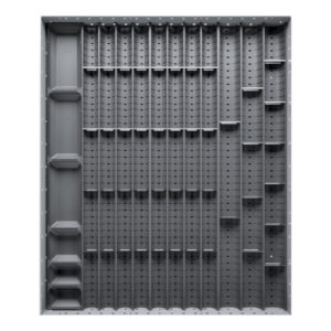 Cubio Trough Block Divider Kit 56 Compartment for Cabinet - WxDxH: 650X750X28mm Plastic Ral 7011 _SKU-43020039