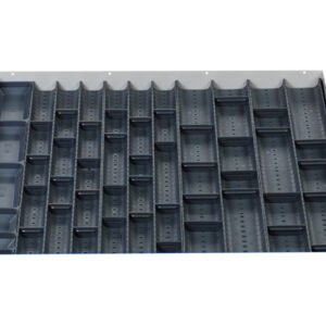 Cubio Trough Block Divider Kit 50 Compartment for Cabinet - WxDxH: 800X750X28mm Plastic Ral 7011 _SKU-43020041