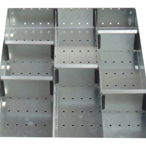 Galvanised Drawer Dividers - Cubio Adjustable Divider Kit 8 Compartment for Cabinet - WxDxH: 525X650X75mm Galvanised Steel _SKU-43020629.51