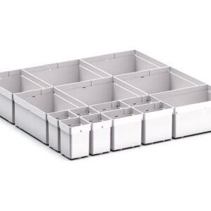 Bott Drawer Separators - Cubio Plastic Box Divider Kit 15 Compartment for Cabinet - WxDxH: 525X525X100+ mm Plastic Ral 7035 _SKU-43020751