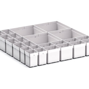 Cubio Plastic Box Divider Kit 24 Compartment for Cabinet - WxDxH: 525X525X100+ mm Plastic Ral 7035 _SKU-43020752