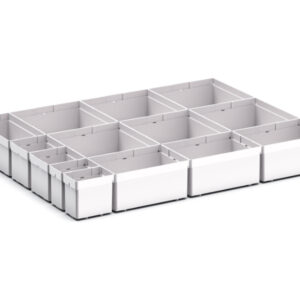 Cubio Plastic Box Divider Kit 14 Compartment for Cabinet - WxDxH: 650X525X100+ mm Plastic Ral 7035 _SKU-43020757