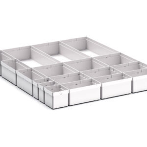 Cubio Plastic Box Divider Kit 18 Compartment for Cabinet - WxDxH: 650X750X100+ mm Plastic Ral 7035 _SKU-43020762